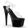 Pleaser - ADORE708 Sandale à bride à la cheville, Pole dance chaussures - Chaussures de pole dance - Noir/Transparent Product image